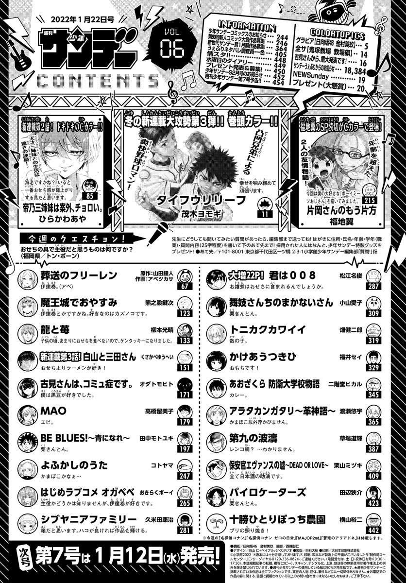 Weekly Shōnen Sunday - 週刊少年サンデー - Chapter 2022-06 - Page 447
